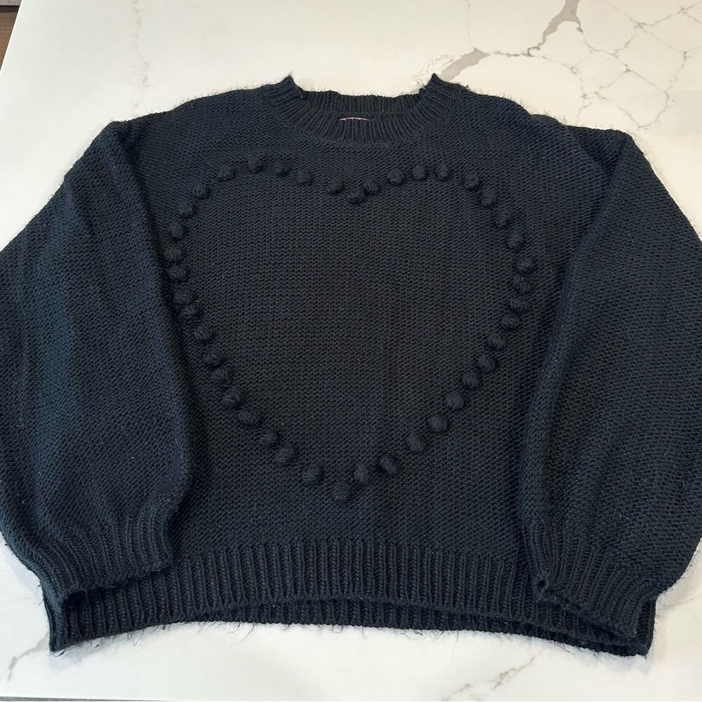 Andree by Unit Black Heart Sweater-Size Large
